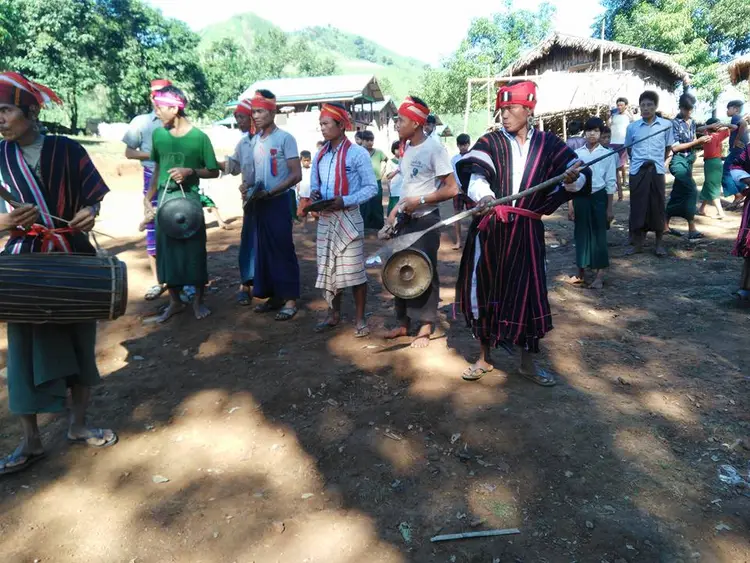 A Letu Man Dances with A Spear